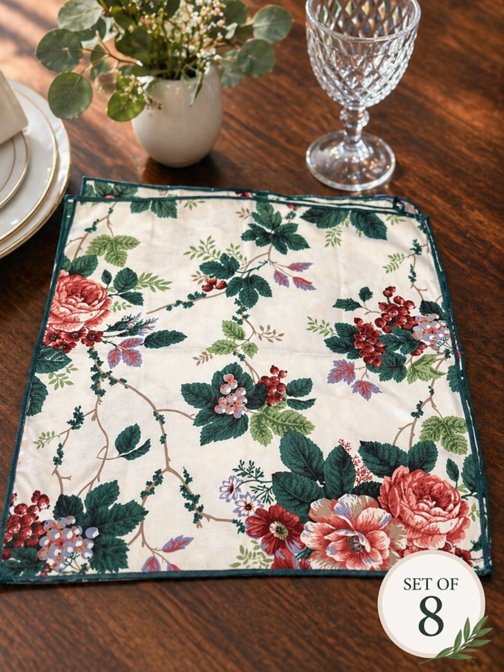 Waverly Pleasant Valley Cloth Napkins - set of 8
